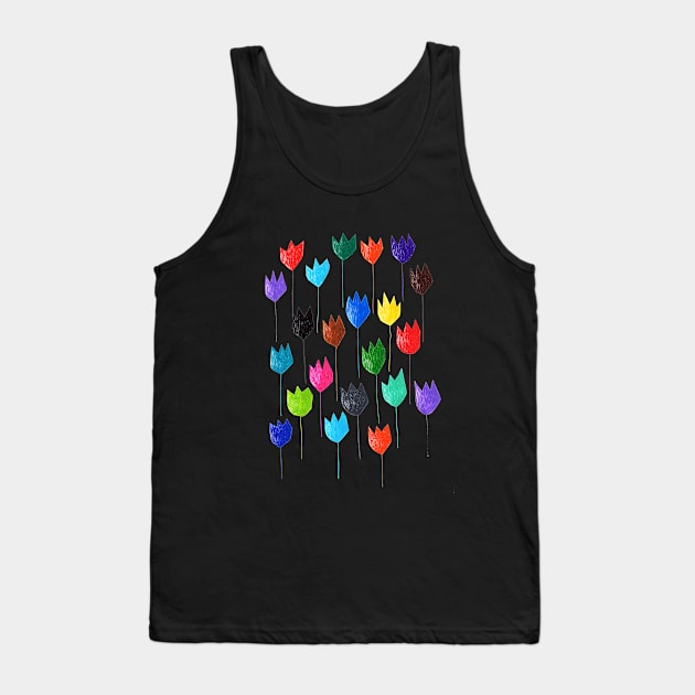 Cardenas Tulips Tank Top by CARDENART STUDIO